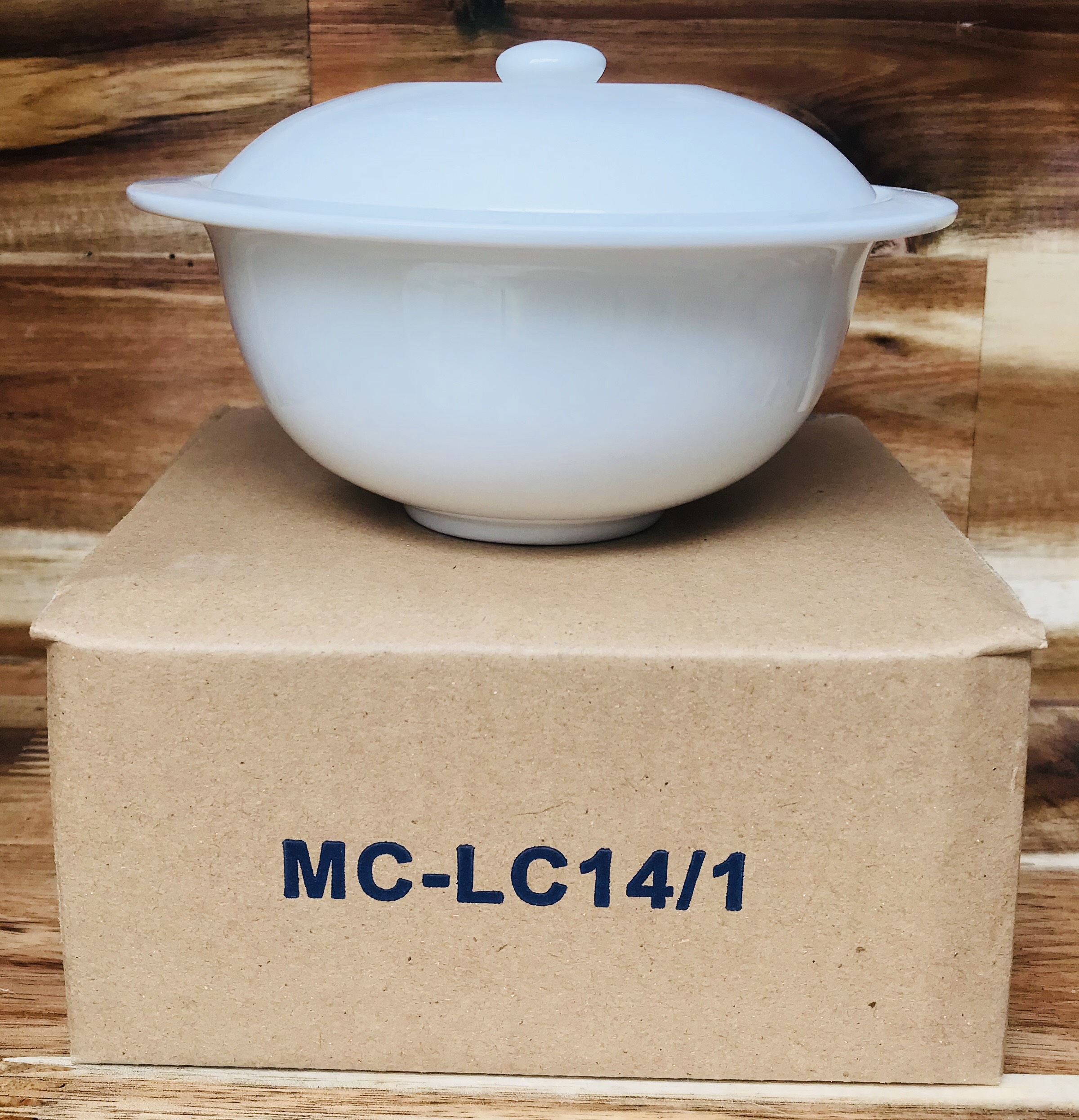 Thố sứ chưng yến có nắp 0.33l minh châu