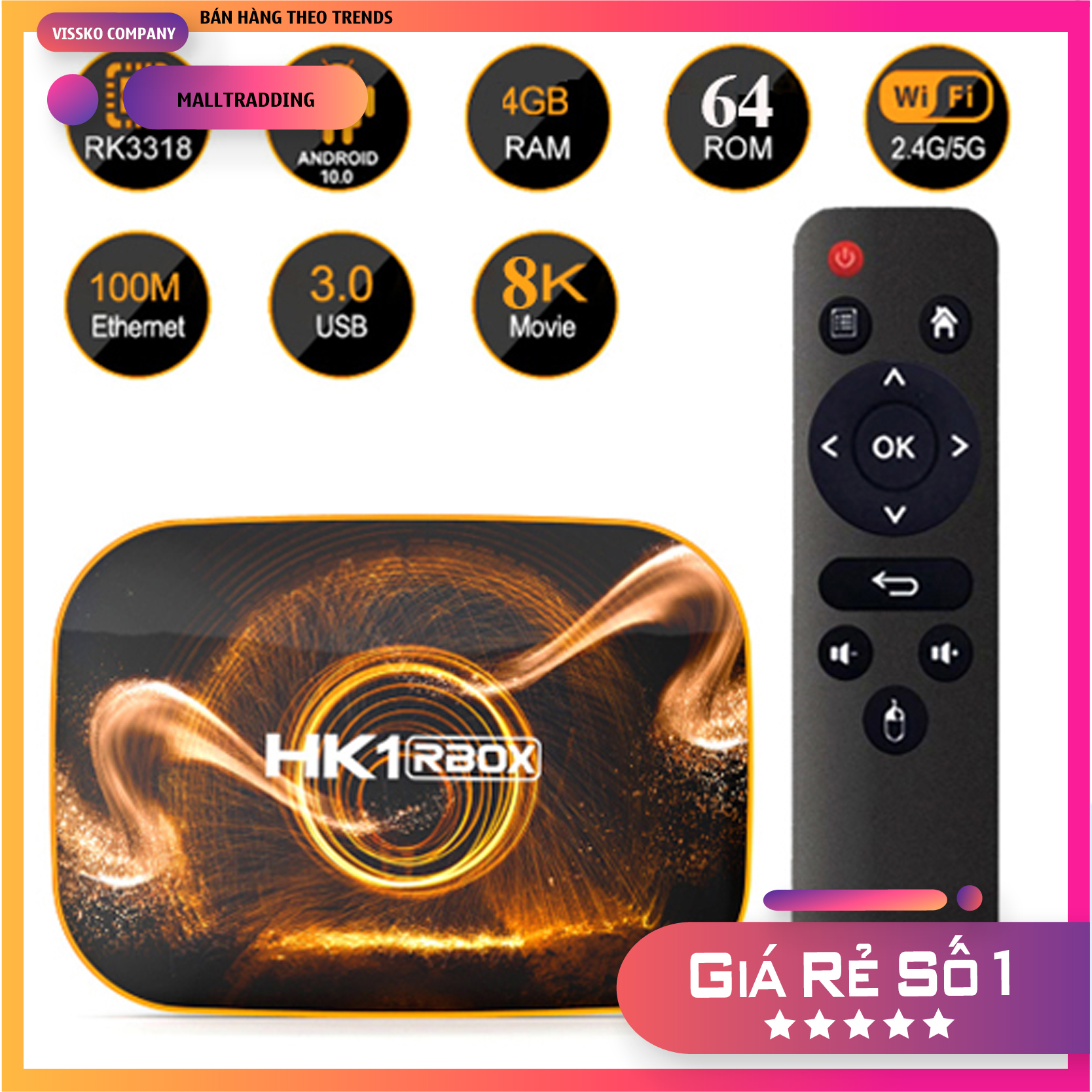 Android Tivi Box Ldk.ai HK1 RBOX Pro - Ram 4G Rom 64GB Android 9.0 - Hàng Chính Hãng