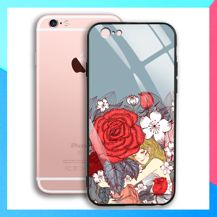 Ốp Lưng điện thoại Iphone 6 Plus / 6S Plus in hình hoa hồng - Mặt Kính Cường Lực - 03002 8194 ROSE14