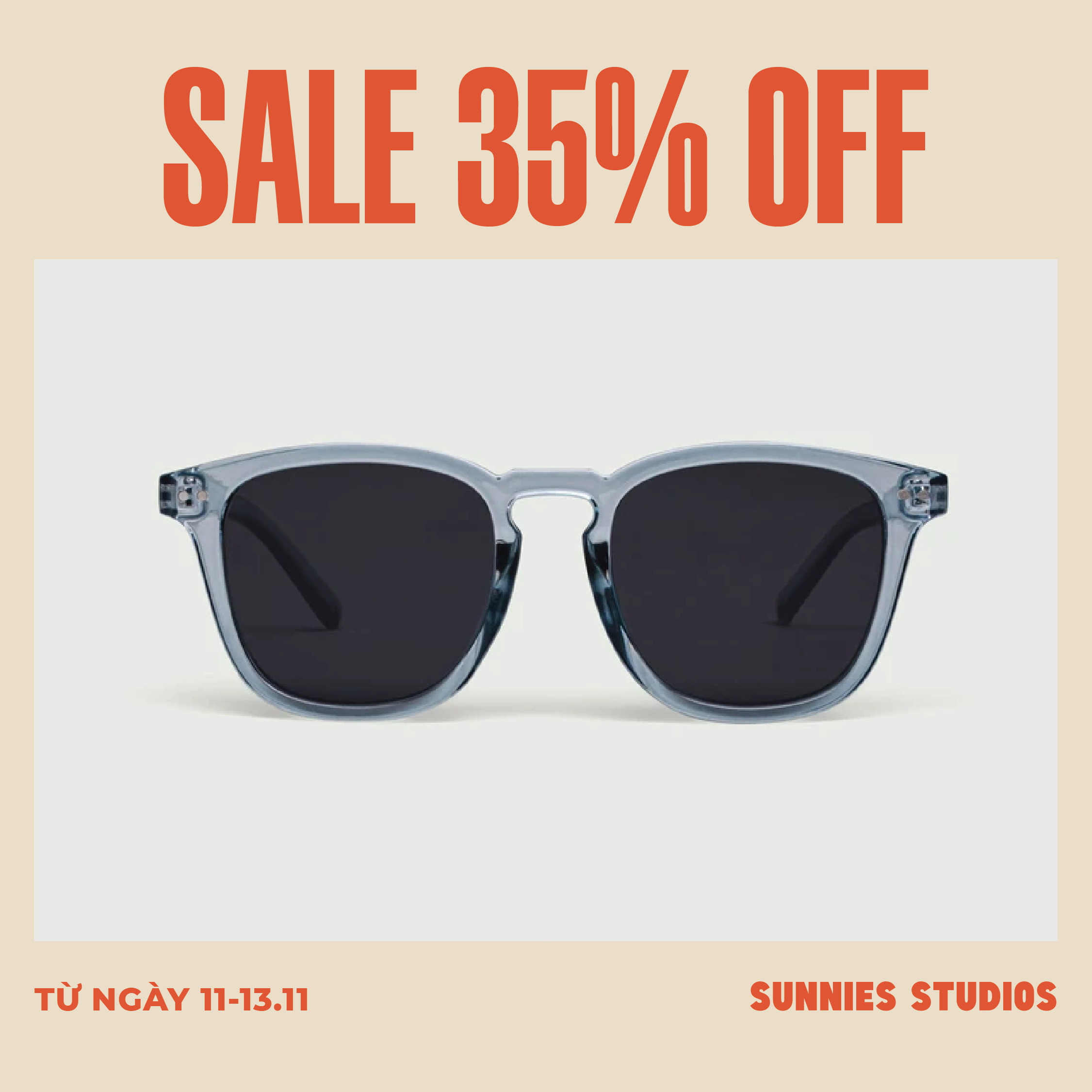 Kính mát Sunnies Studios Gọng Vuông Yoji in Albatross