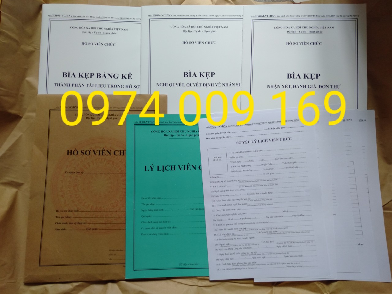 Hồ sơ viên chức theo thông tư 07/2019/bnv (sll lh 0974009169)