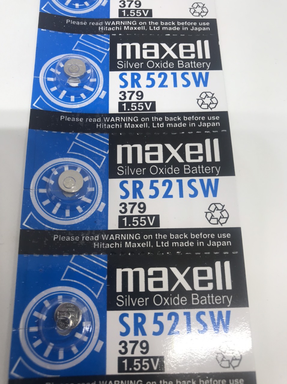 1 viên - pin đồng hồ đeo tay SR521SW 379 1.55V - Maxell Nhật