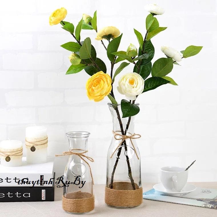 Bình bông lọ hoa dáng eo, Lọ cắm hoa trang trí handmade, bình lọ cắm hoa 1 cành giá rẻ