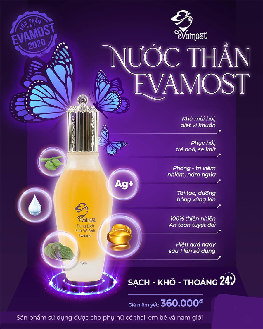 [HCM]Dung Dịch Vệ Sinh EVAMOST- Chăm Sóc Vùng Kín Cho Chị Em
