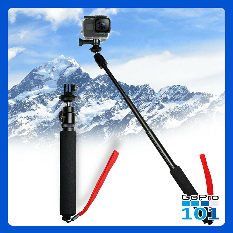 Gậy tự sướng kéo dài 52cm cho GoPro, Osmo, SJcam có Ballhead quay 360 độ - GoPro101