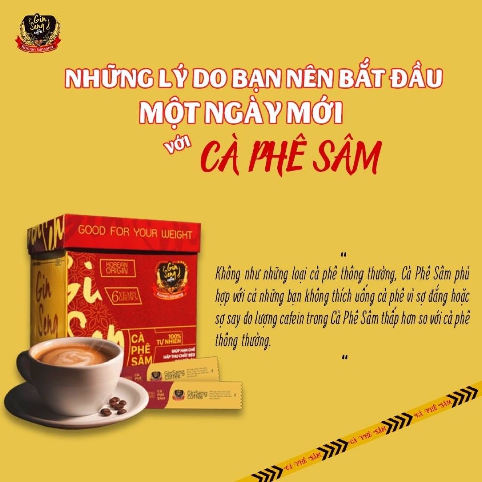 [HCM]Cà phê sâm ( 1 hộp 30 gói)  Ginseng coffee tặng phác đồ
