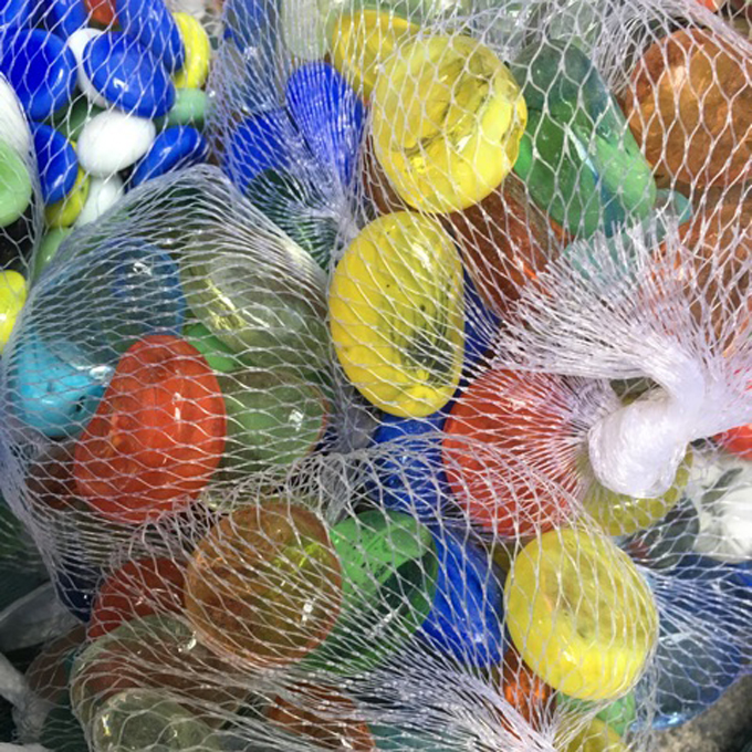 Sỏi thủy tinh trang trí thủy sinh Túi 350-400g, hạt thủy tinh nhiều màu làm nền bể cá, cốc thủy sinh