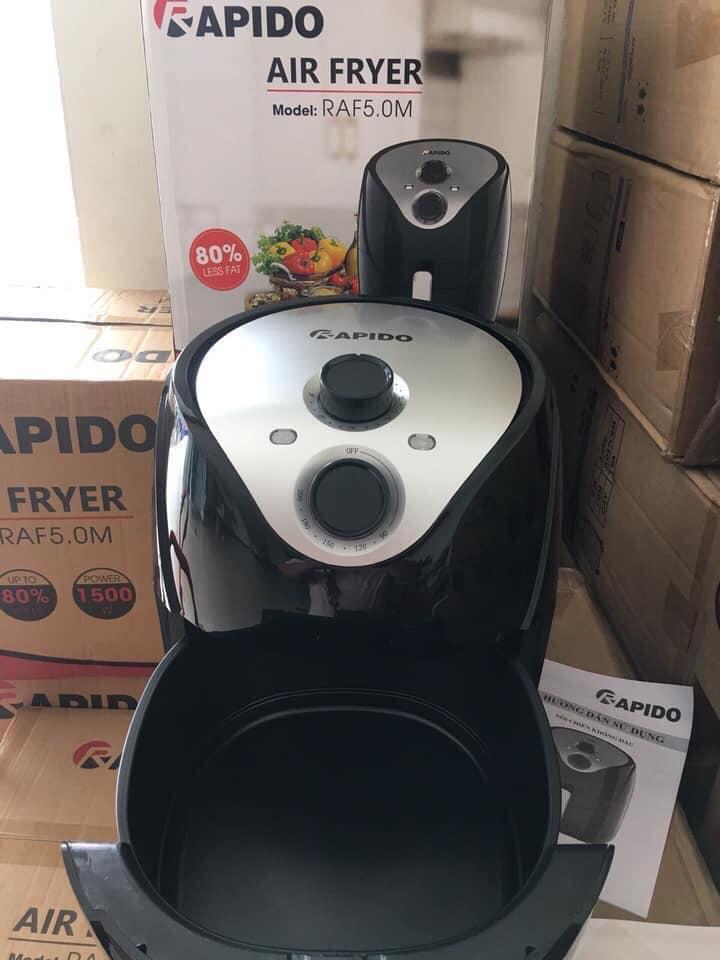 Nồi Chiên Không Dầu RAPIDO RAF5.0M 1500W 5L Bảo Hành 1 Năm Toàn Quốc, Hàng Chính Hãng