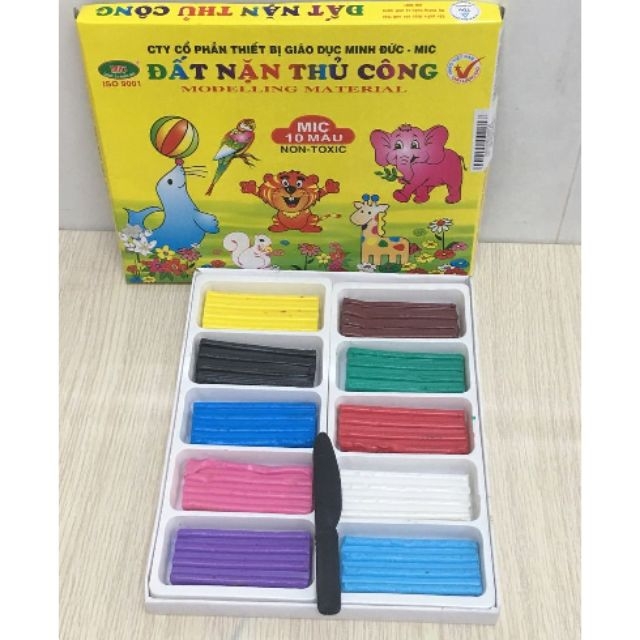 Đất nặn thủ công mic 10 màu  (1 hộp)