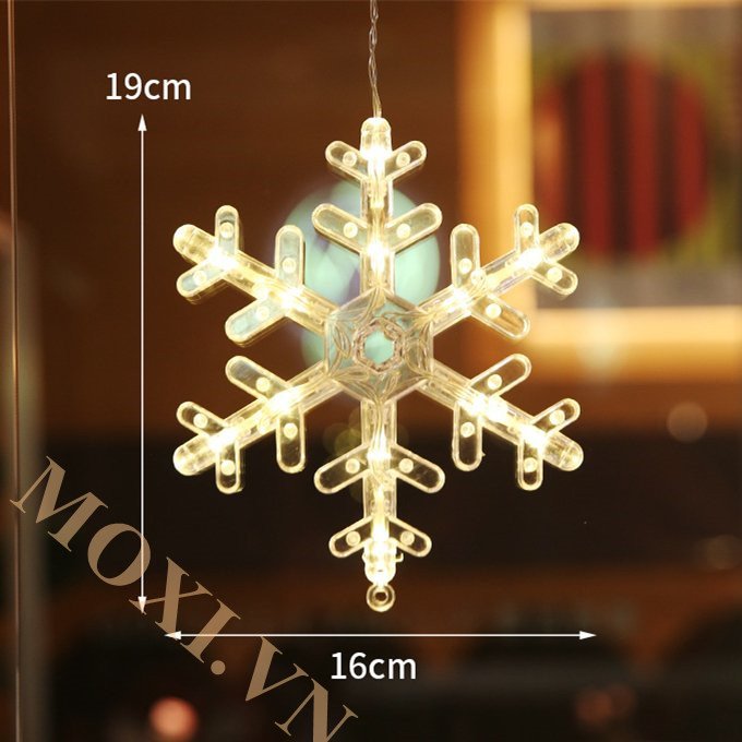 [ Trang Trí Ngày Tết 2021 ] Đèn LED Ngôi Sao Bông Tuyết  Không Dây Trang Trí Ngày Tết Sử Dụng Pin Có Nút Hít Mặt Kính Trang Trí Nhà Hàng, Khách Sạn, Quán Ăn, Cửa Hàng Thời Trang Quà Tặng Ý Nghĩa