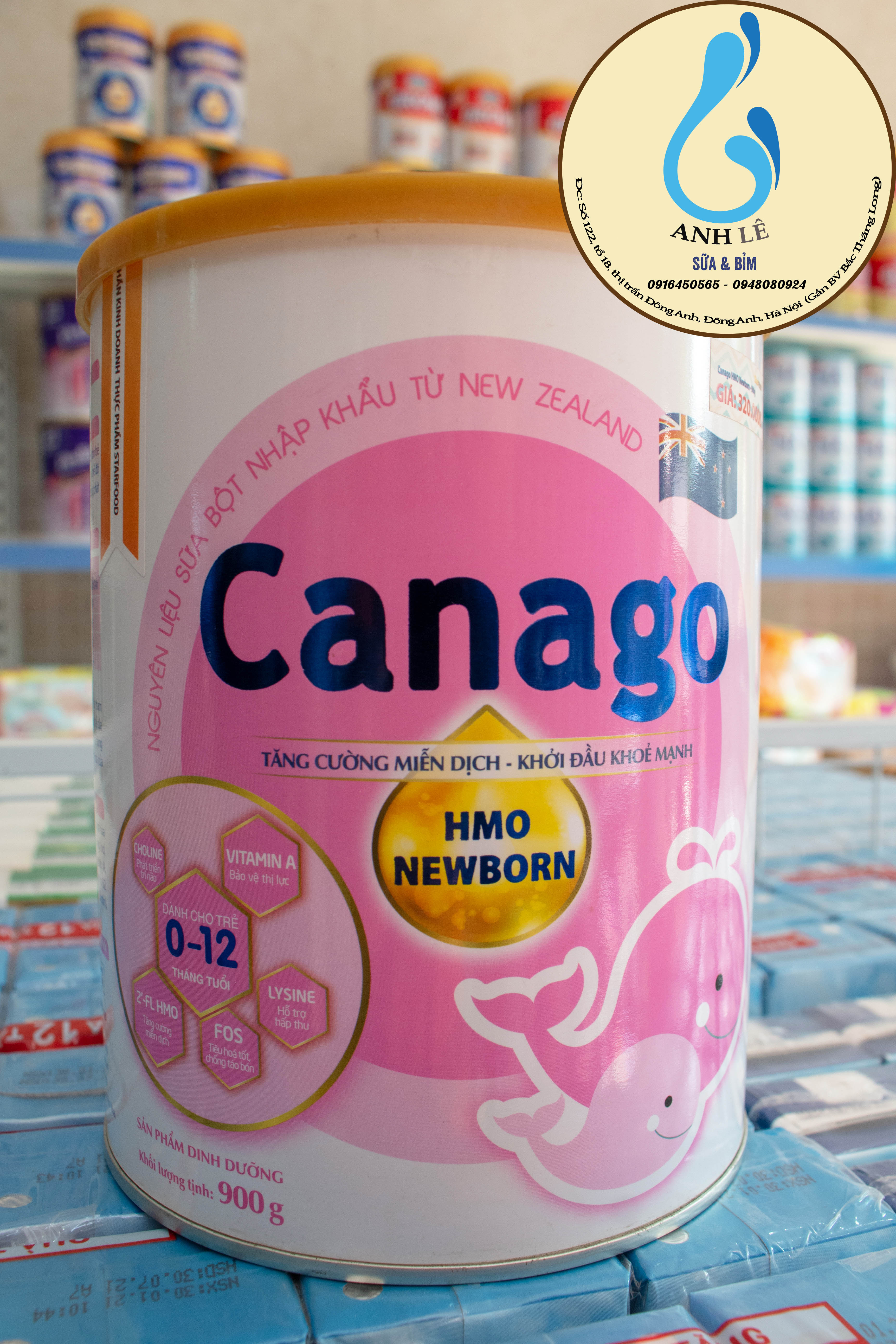 Sữa bột Canago NewBorn dành cho trẻ 0-12 tháng tuổi 900g