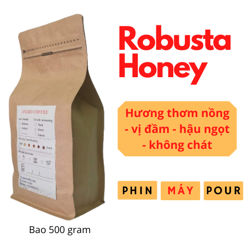 1kg cà phê robusta honey rang xay đặc biệt anarocaphe rang mộc pha phin - 100% chọn trái chín - sản phẩm cà phê rang xay nguyên chất bán chạy top 1