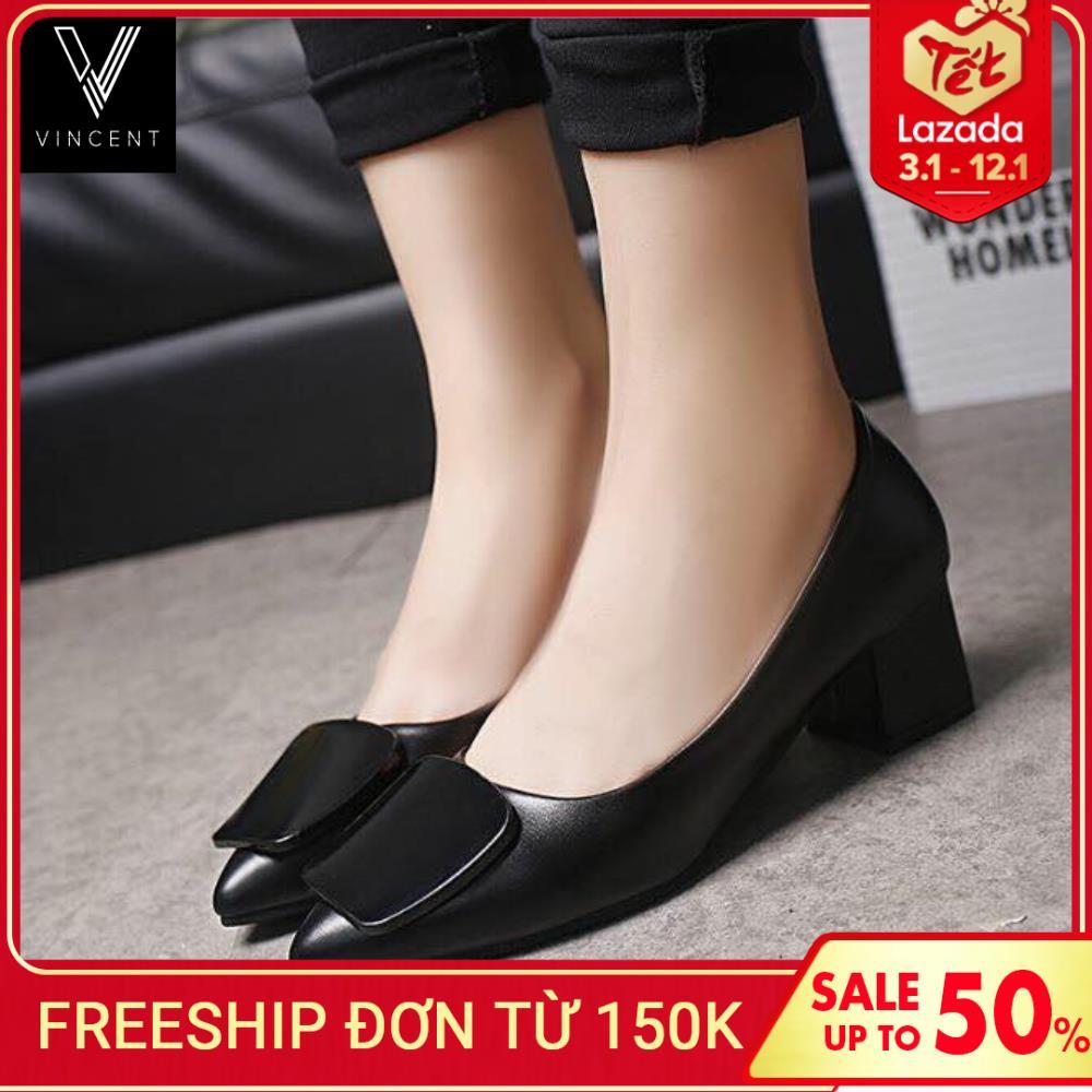 Giày Cao Gót Mũi Nhọn Đế Cao 5cm Đẹp , Sieu Bền 3 Màu Đỏ, Xám,Đen