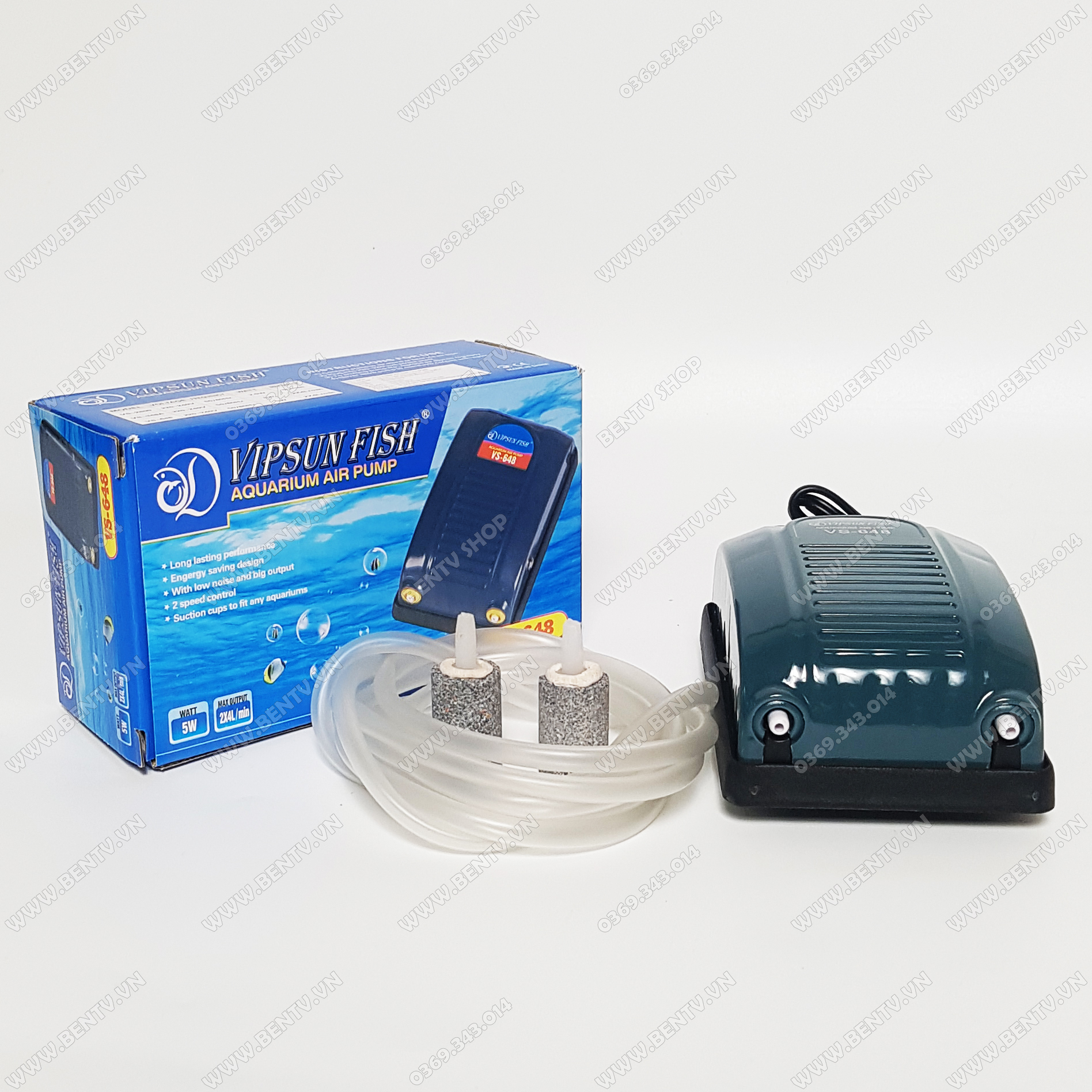 Máy sủi khí oxy 2 vòi vipsun vs-648 - máy sủi khí cho bể cá