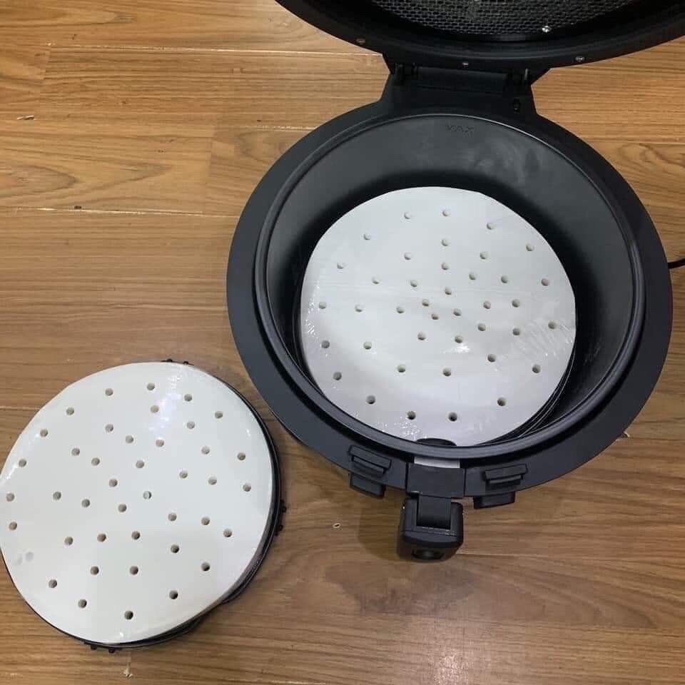 Hàng Loại Tốt, Set 100 Tờ Giấy Nến Tròn Đục Lỗ Size 20cm Dùng Để Lót Nồi Chiên Không Dầu Chống Dính, Hút Dầu Thừa Hiệu Quả, Giấy Dai, Dày, Thân Thiện Với Môi Trường
