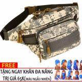 Túi balo đeo bụng Chống Nước cao cấp+ Tặng khăn phượt đa năng H123
