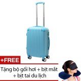 Vali nhựa cứng sam 20 inch + tặng bộ 1 gối hơi, 1 bịt mắt và 1 cặp bịt tai du lịch