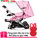 Xe đẩy ghế bập bênh trẻ em 2 chiều coozy ariel 126 + tặng kèm địu bé 4 tư thế trị giá 149k