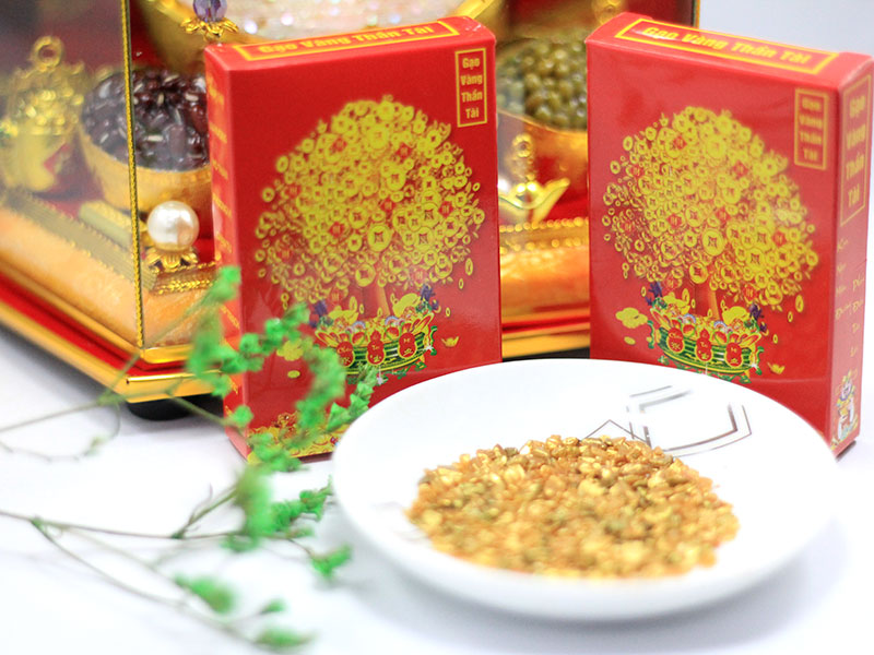 Gạo vàng thần tài - chiêu tài- nap phúc mua may đồ thờ cúng ban thờ ban thần tài