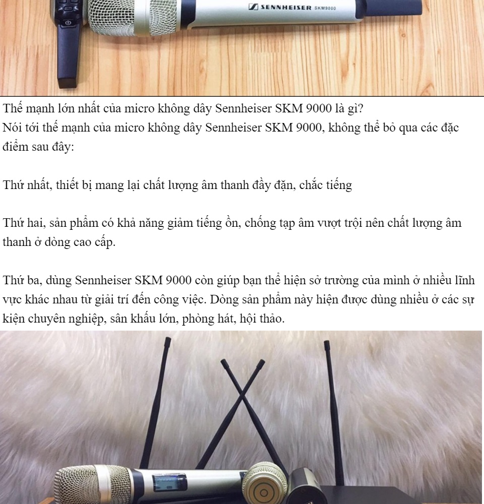 Bộ Micro Karaoke không dây SENNHEISER SKM 900 4 Râuchống va đập xử lý tiếng