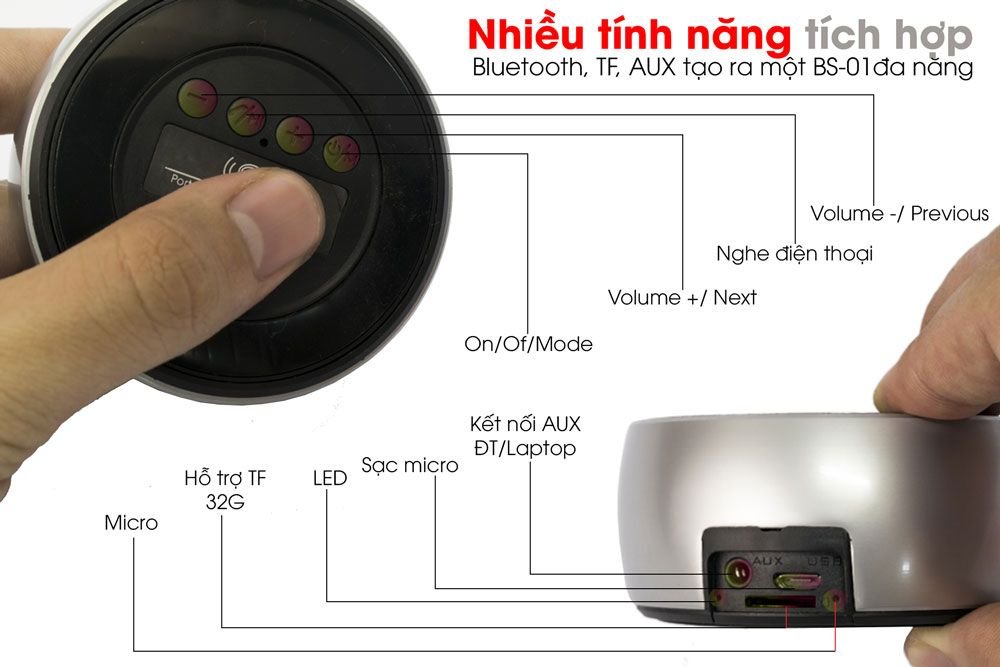 Loa Bluetooth Mini Simplicity BS-01 Âm Thanh Super Bass Siêu Trầm - Loa Bluetooth Cầm