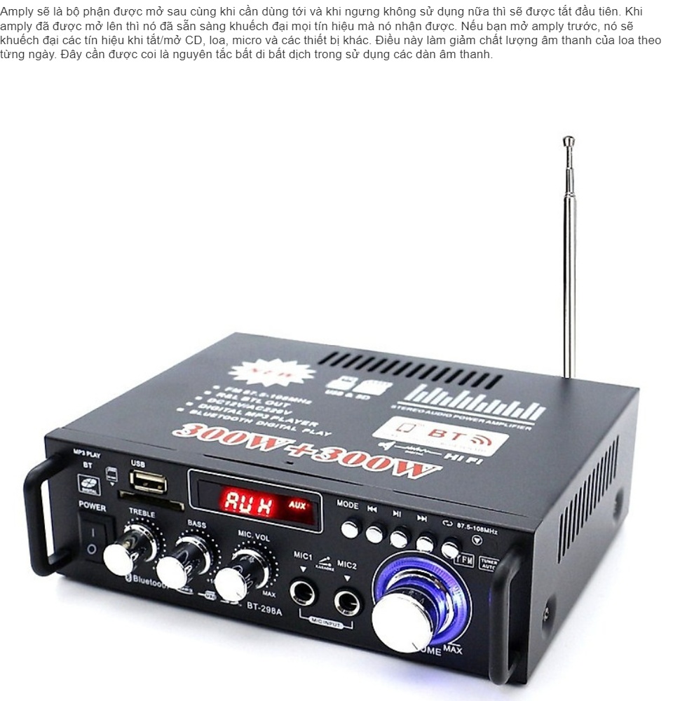Amly karaoke Âm ly giá rẻ Amly Mini Bluetooth BT-298A cao cấp chức năng đa