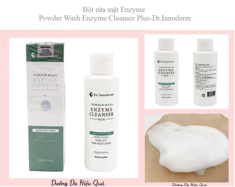 HCM]Bột rửa mặt Enzyme làm sạch sâu và giữ lại độ ẩm tự nhiên cho mọi loại  da-Powder Wash Enzyme Cleanser Plus-Dr.Innoderm | Lazada.vn