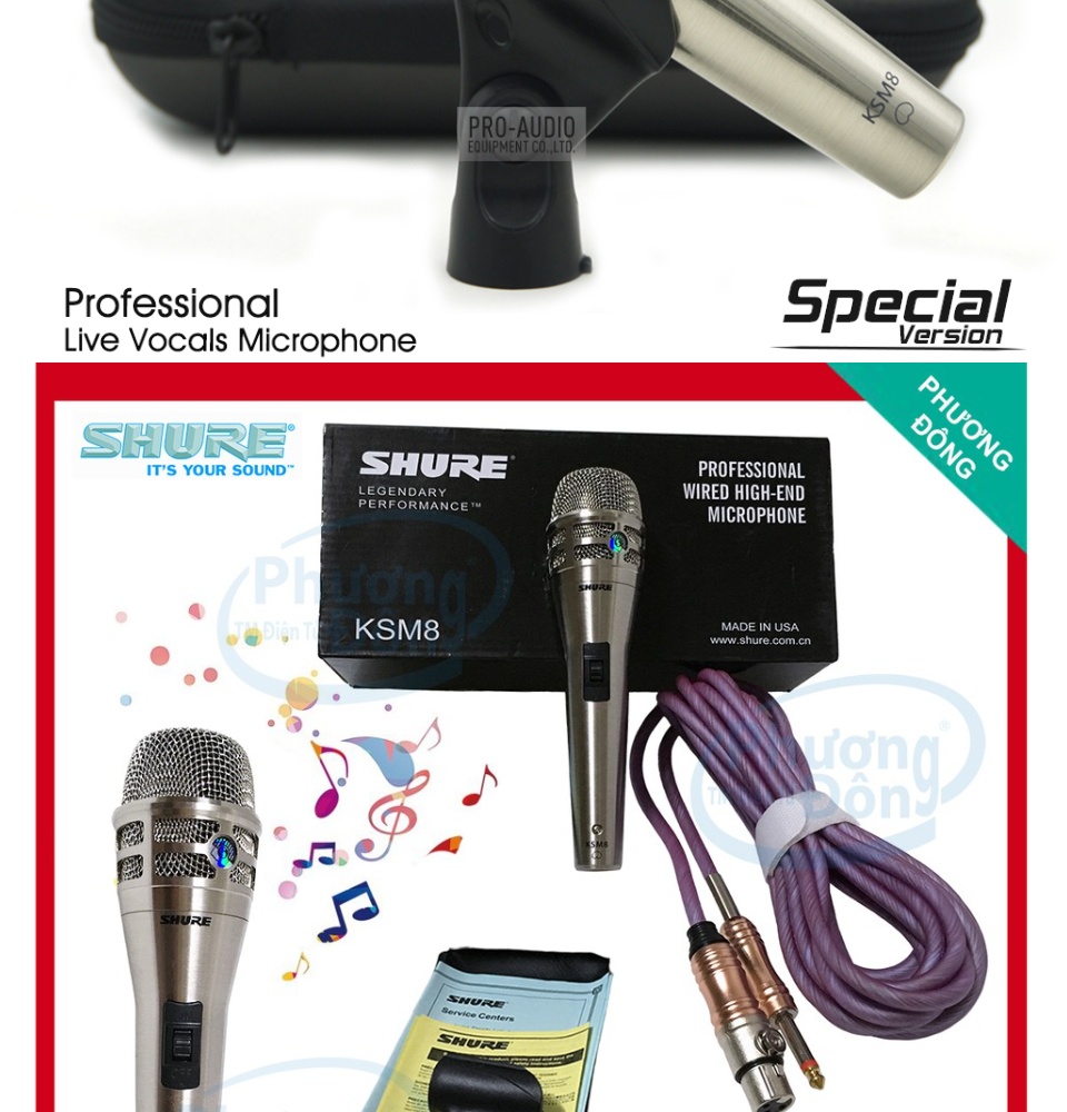 Nơi Bán Micro Shure KSM8 Có Dây Giá Rẻ Mic Micro Karaoke Hát Karaoke Chuyên