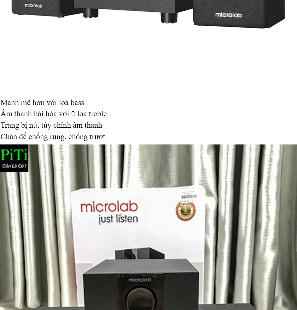 Loa Vi Tính Bluetooth Microlab M-106BT 2.1 Công Suất Lớn Thiết Kế Đơn Giản Đẹp