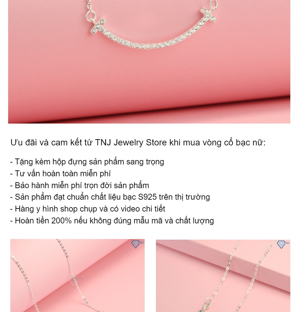 Dây chuyền nữ bạc thật mặt nụ cười - Vòng cổ bạc nữ tầng lớp Itaewon Class DCN0466 - Trang Sức TNJ