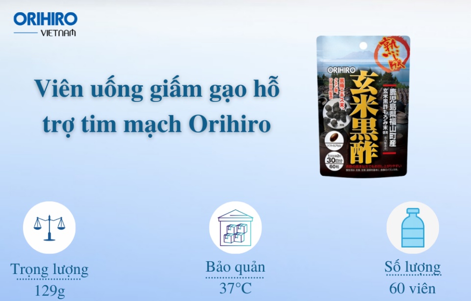 viên uống giấm gạo orihiro 60 viên hỗ trợ điều trị 1