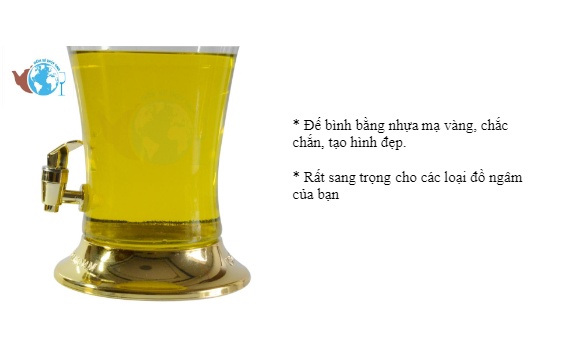 Bình Ngâm rươu Sâm Thuỷ Tinh 5 Lít Có Van