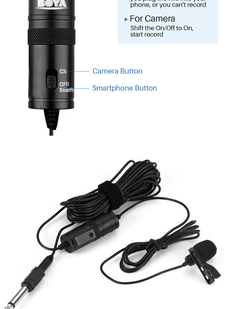 Micro thu âm đa năng Boya BY-M1 dùng cho cho điện thoại máy ảnh DSLR