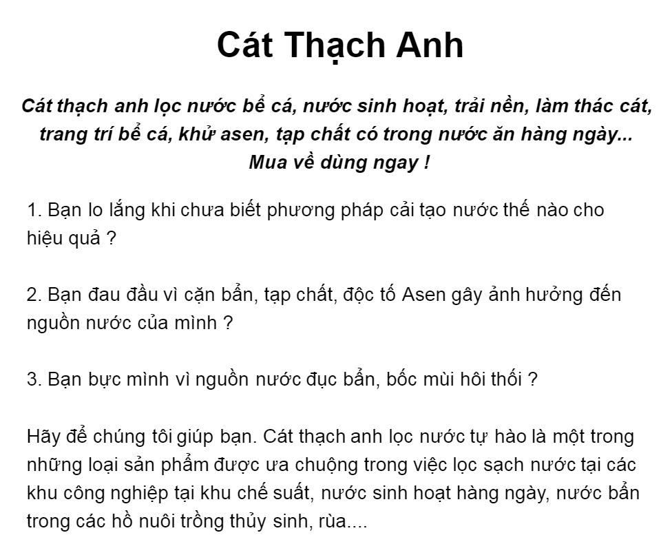 Cát Thạch Anh vật liệu lọc, trang trí bể cá, hồ thủy sinh (túi 200gr) 1