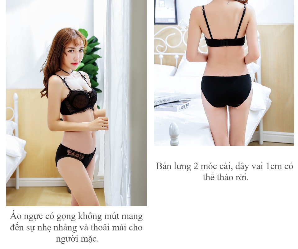 Bộ đồ lót ren nữ Lyly Allure BL041 không đệm có gọng tạo phom ngực thoải mái dễ chịu 7