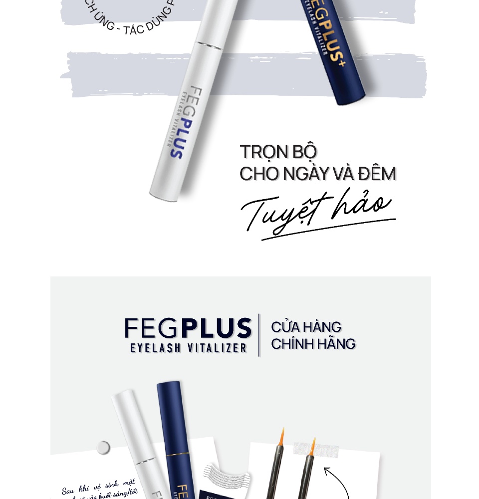 Combo dưỡng mi FEG Plus Stem Cells - Phiên bản tế bào gốc, dài mi nhanh, không chứa Prostaglandins gây thâm mắt (5ml/lọ)