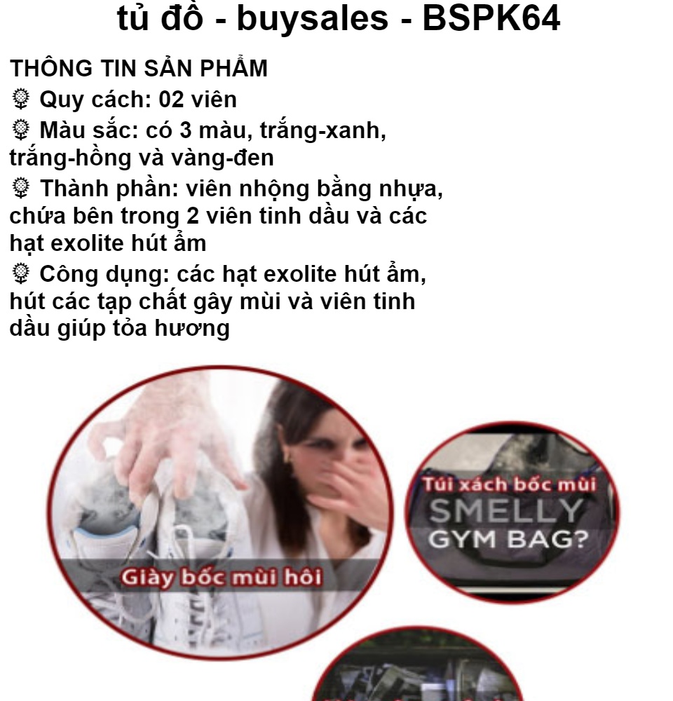 [HCM]Viên khử mùi hút ẩm dành cho giày và tủ đồ - buysale - BSPK64 2