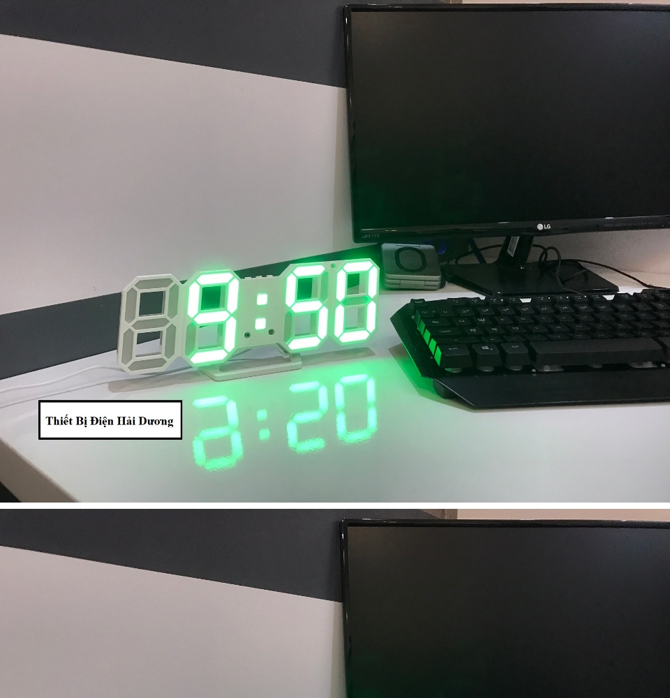 đồng hồ điện tử 3d để bàn hoặc treo tường - báo thức & đo nhiệt độ - tn828 48
