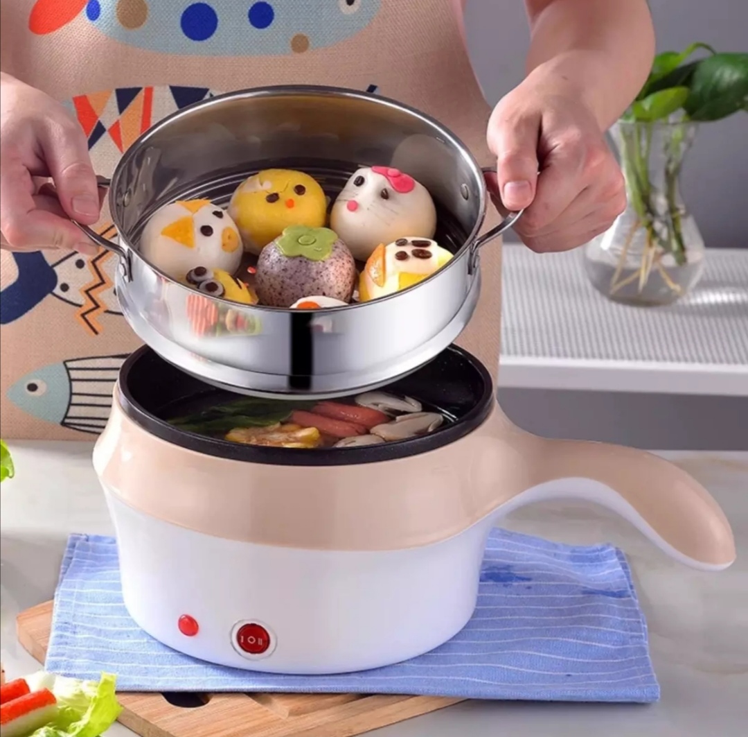 nồi lẩu điện đa năng, ca nấu mỳ mini đa năng 2 tầng có lồng hấp và nắp kính cao cấp. size 18 cm. nhiều màu % & 3 nồi lẩu điện đa năng, ca nấu mỳ mini đa năng 2 tầng có lồng hấp và nắp kính cao cấp. size 18 cm. nhiều màu % & 3
