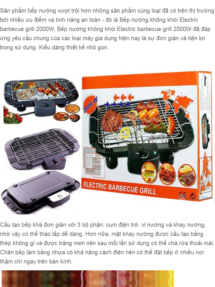 Bếp nướng không khói Electric barbecue grill