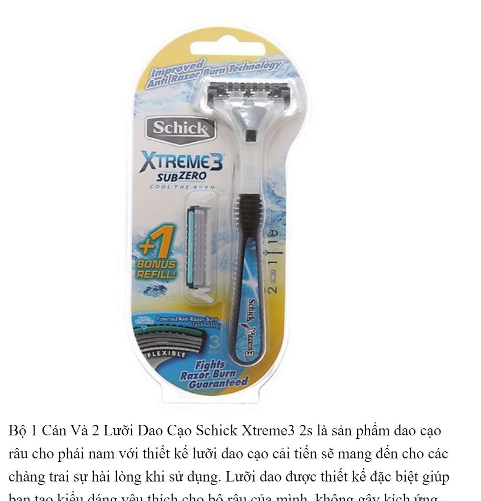 Bộ 1 Cán Và 2 Lưỡi Dao Cạo Schick Xtreme3 2s