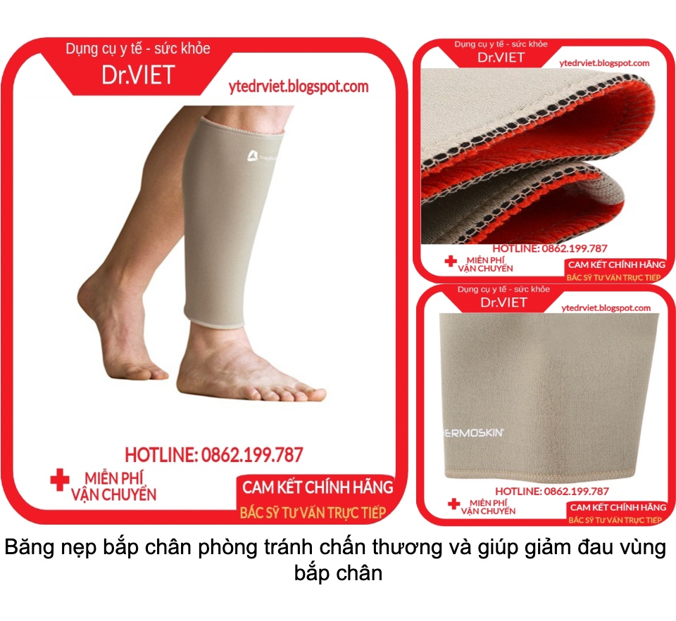 [HCM]Băng nẹp bắp chân Thermoskin Calf Shin chính hãng Australia-Cố định bắp chân-Chất liệu thoáng khí bền đẹp