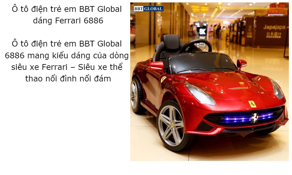 Ô tô điện trẻ em BBT Global dáng Ferrari BBT-6886