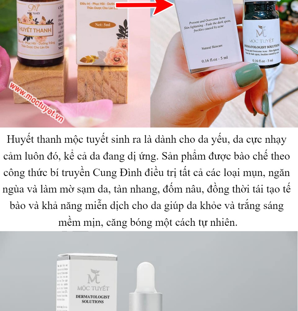 Chính Hãng Huyết thanh Mộc Tuyết,xoá mụn,thâm,trắng da tái tạo làn da 2