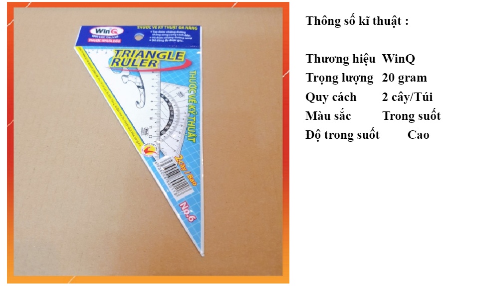 Bộ 2 thước Eke vẽ kỹ thuật WinQ No.6 - No.5