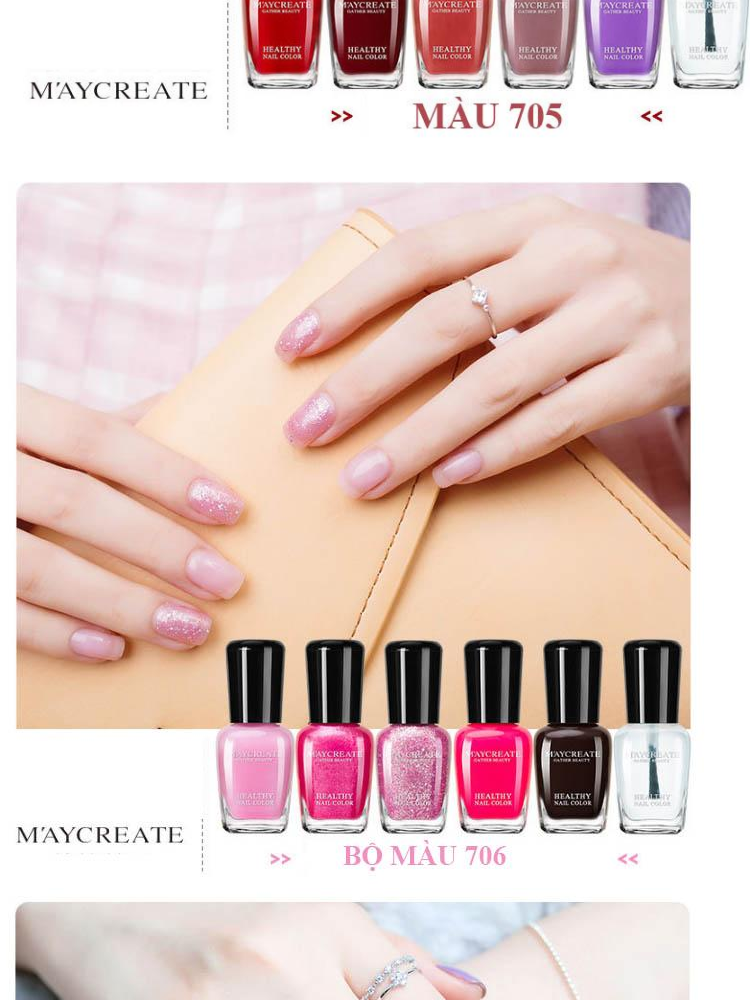 Bộ sơn móng tay (nail) 6 lọ cao cấp