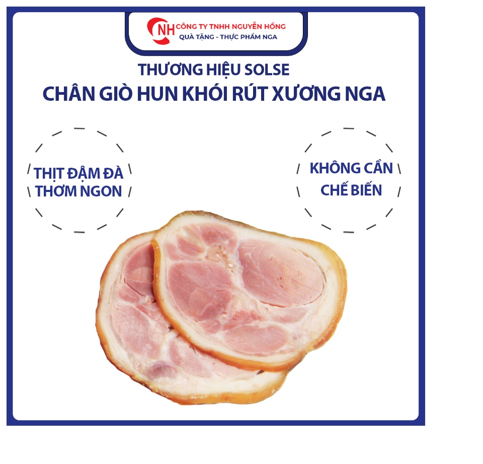Chân giò xông khói rút xương công nghệ nga Solse, Loại 400g/ túi, giò heo xông khói công nghệ Nga