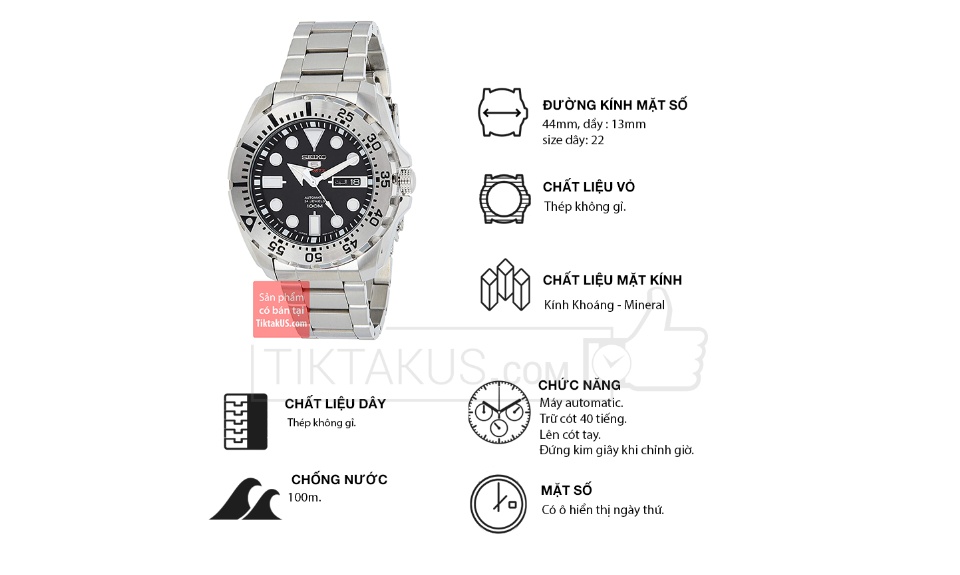 [HCM]SRP599J1 Đồng hồ đeo tay nam Seiko sport automatic