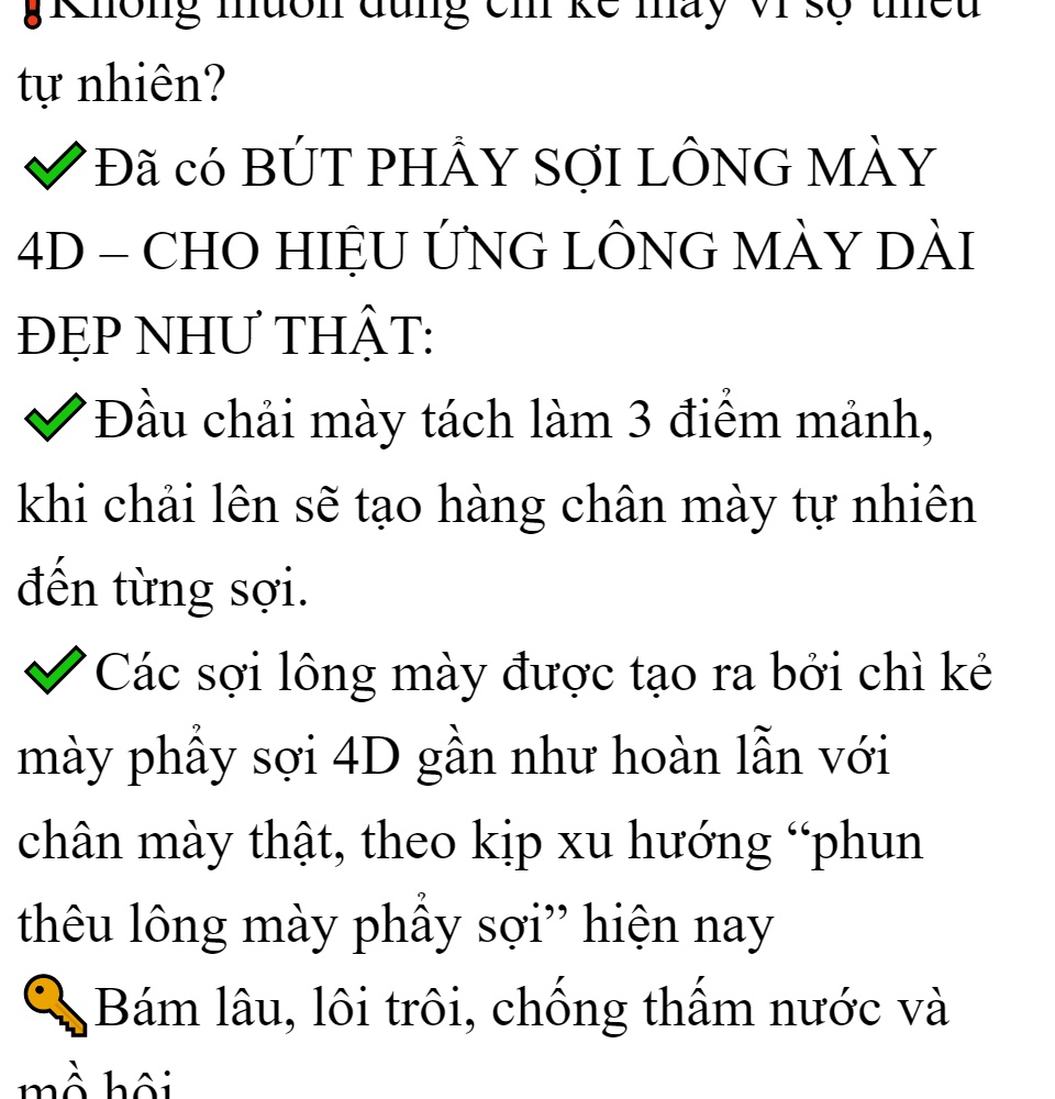 Chì Kẻ Mày Phẩy Sợi Không Thấm Nước 4D