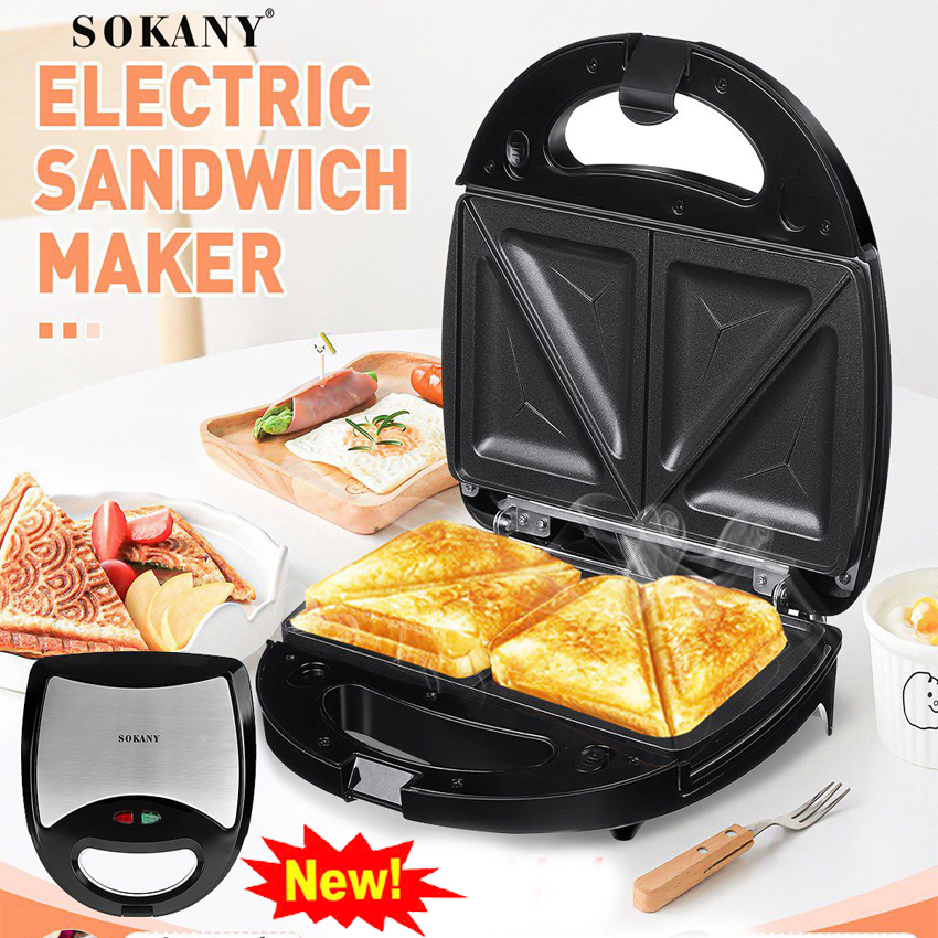 Máy làm bánh Sokany KJ-102 làm bánh hotdog hoặc kẹp sandwich Công suất 750W